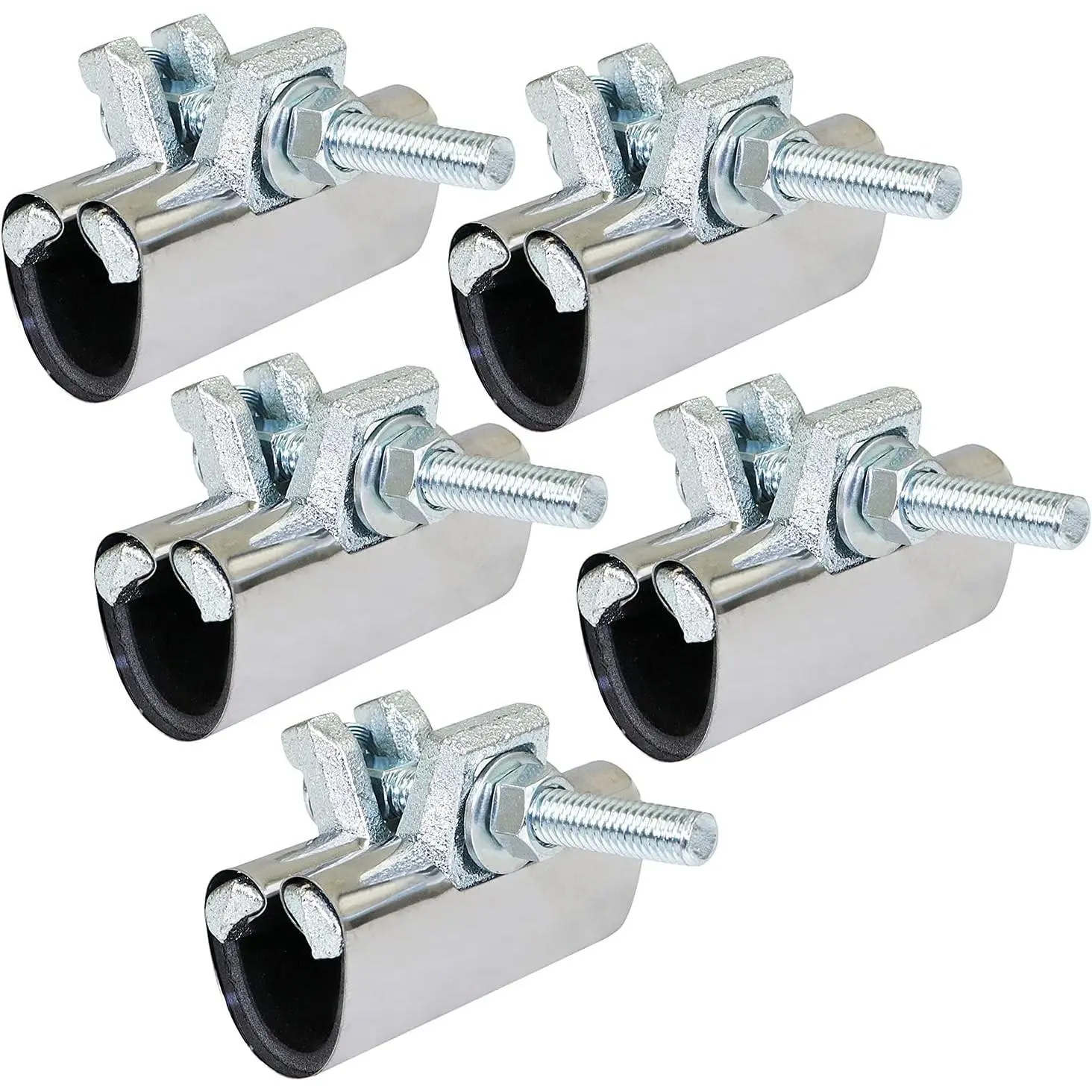 Pipe Repair Clamp 3/4" IPS Single Bolt, 3" Long, Stainless Steel, 5 Pack - Heavy Duty Leak Fix for Pipes