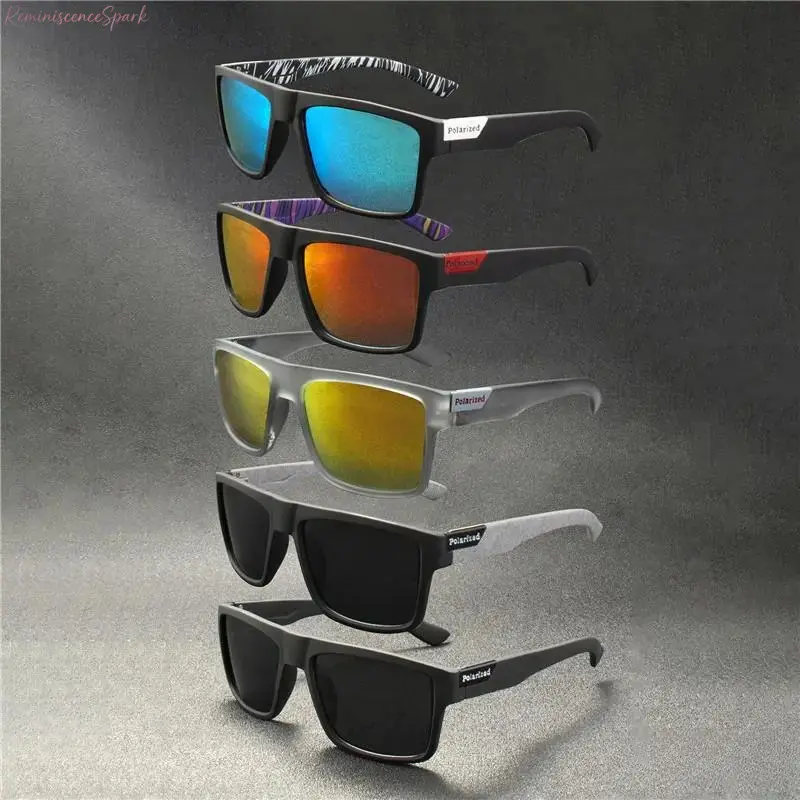 Square Frame Polarized Sunglasses, UV400 Anti-Glare Mirrored Lenses, Lightweight Durable Eyewear for Driving, Cycling and All Outdoor Sports Activities