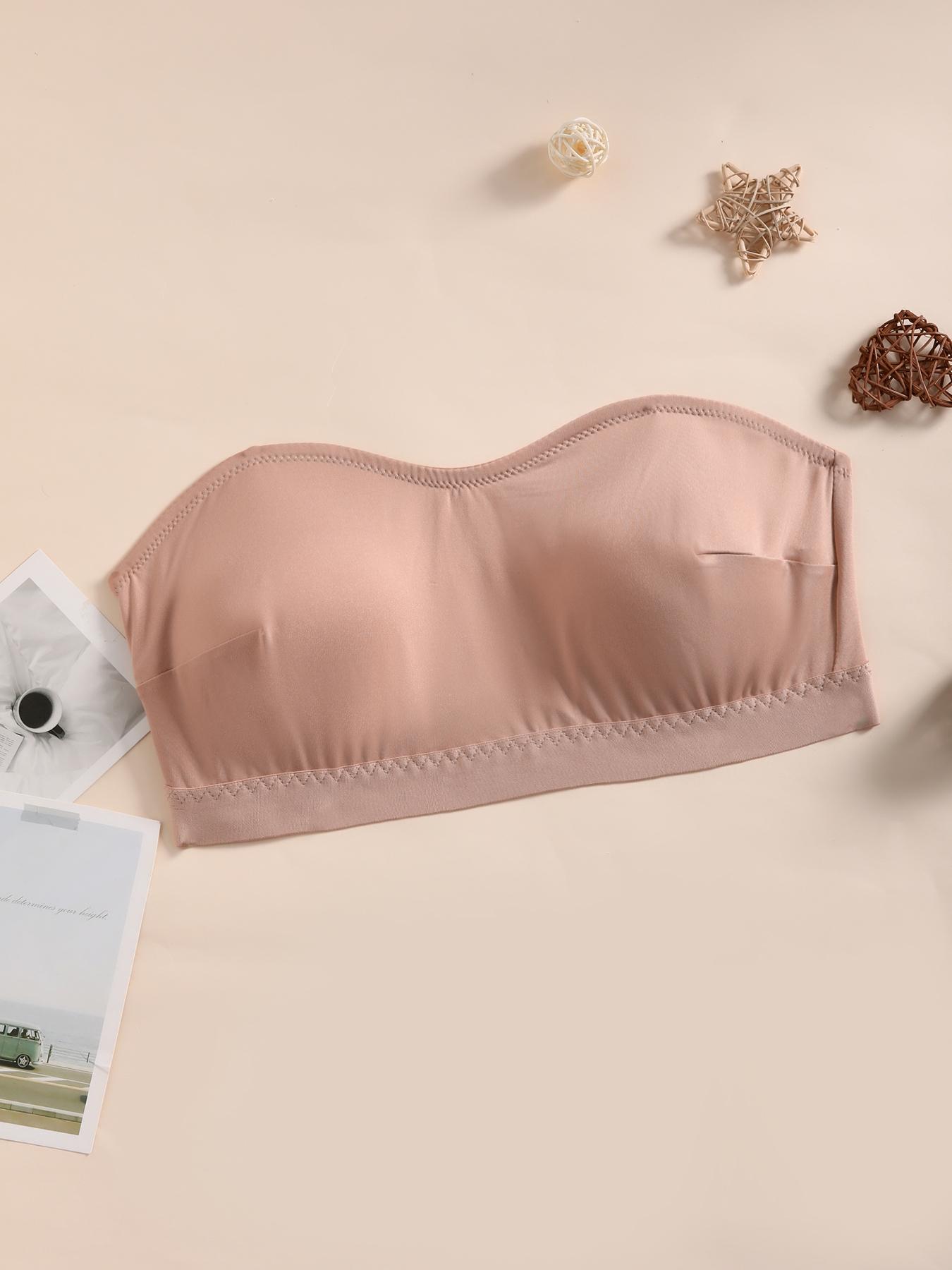 【Plus Size】Solid Wireless Strapless Bra,Women's Smooth Comfortable Breathable Push Up Bra with Full Coverage,Women's Lingerie for Daily Wear