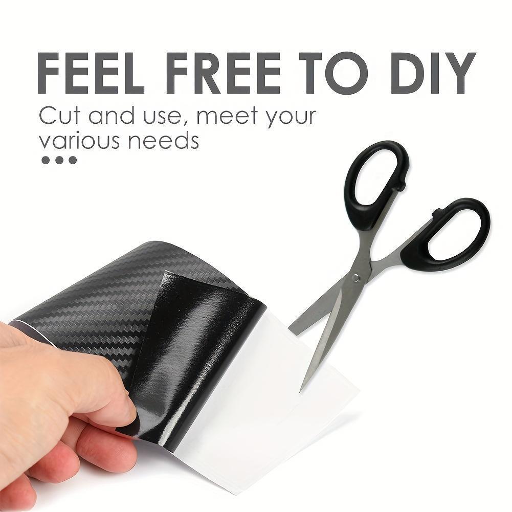 Carbon Fiber Pattern Car Sticker, 1 Roll Multi-functional Waterproof Car Body Sticker, Anti-scratch Car Decorative Sticker for Car Door, Car Body, Car Interior, Universal Car Sticker, Car Decals, Automobile Decals