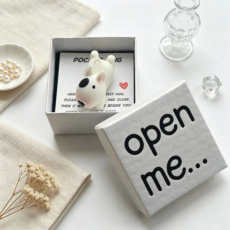 Cute Bull Terrier Gift Box, Pet Dog Gift Set with Heart Thank You Card, Unique Birthday Gift, Teacher's Day, Halloween, Christmas Present