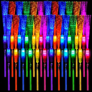 60 Pack Glow Sticks Bulk Fiber Optic Wand Light Up Wands LED with 3 Flashing Models Included Batteries for Wedding Birthday 2026 Graduation 4th of July Party Favors Supplies(Bright Colors)fidget toys