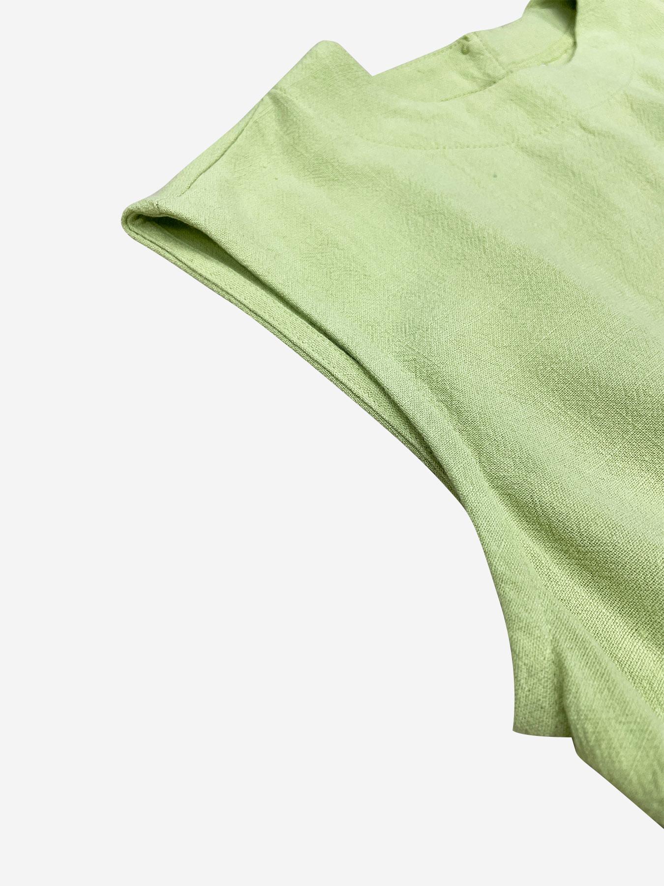 Women Linen Two Piece Set Sleeveless Top Wide Leg Pants Outfit Casual Summer Vacation Look Loose Fit With Pockets Comfy Chic Daily Wear