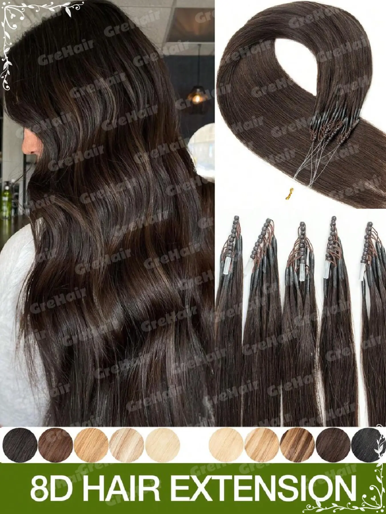 8D Invisible Real Human Hair Extensions, Human Hair Wavy, 12-22 Inches, Multiple Natural Colors, 50 Bundles/package, 30g, Daily Styling Wig Extensions