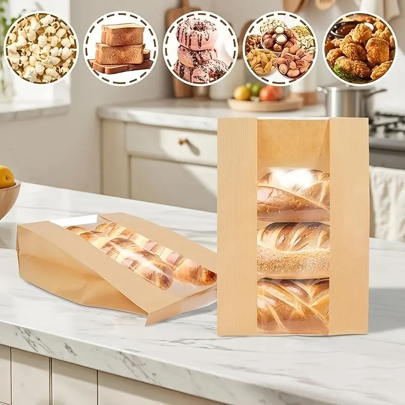 10/30 Pcs Homemade Bread Bags, Paper Bread Bags for Sourdough, Baking Packaging, Gift Wrapping Supplies, Store Bread, Cookies, Snacks