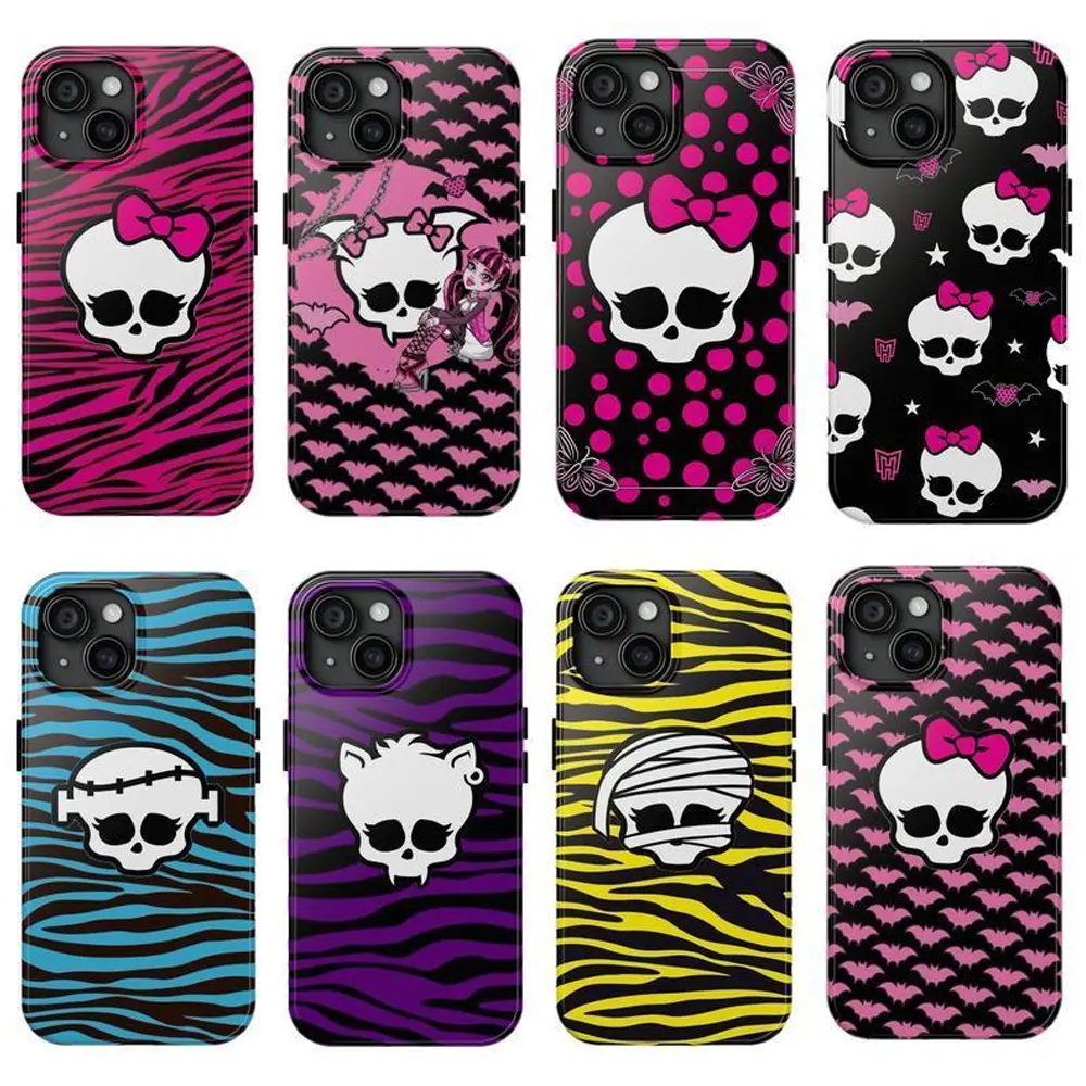 Monster High Smartphone Casing - Shockproof, Anti-Drop Protection Cover for iPhone 17 Pro Max, 16 Pro, 15, 14 Plus, 13, 12 & Samsung S23-S26 Handheld Cellphone Devices, Accessories