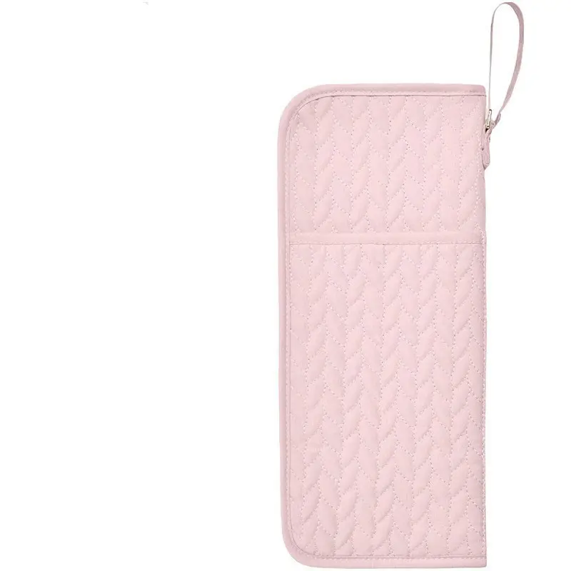 Heat-Resistant Curling Iron Storage Bag, Embroidered Hanging Organizer, Straightener Case, Durable Hair Tool Holder