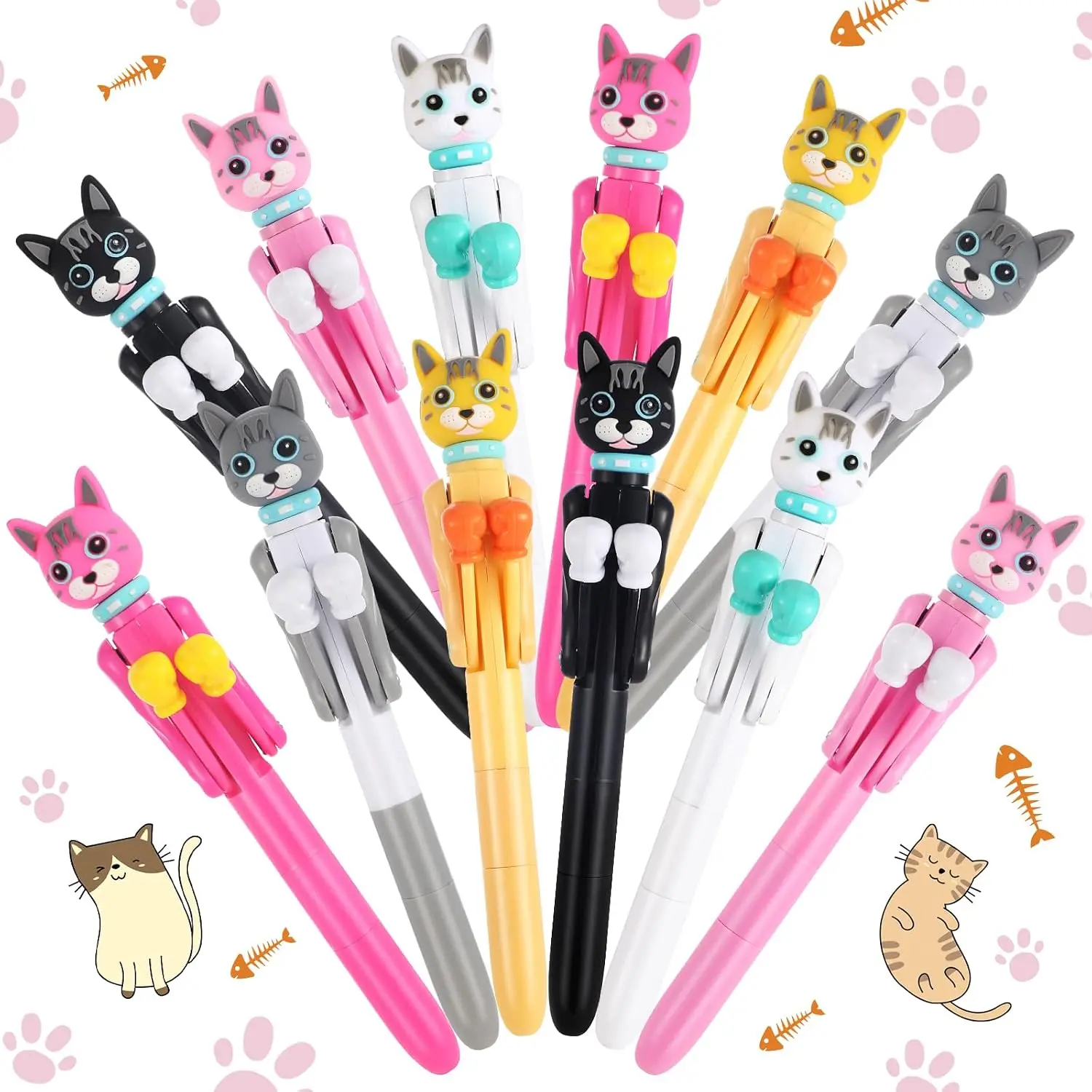 12 count Funny Boxing Pen Novelty  Boxing Ballpoint Pens Blue Ink  for Christmas Cute Ballpoint Pen for Chirstmas Stocking Stuffers()