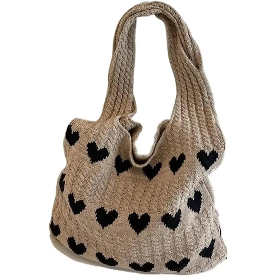 Women's Summer Casual Knitted Lightweight Shopping Shoulder Bag, Large-Capacity Tote Handbag for Leisure Outdoor Recreation, Lightweight Shopping Bag