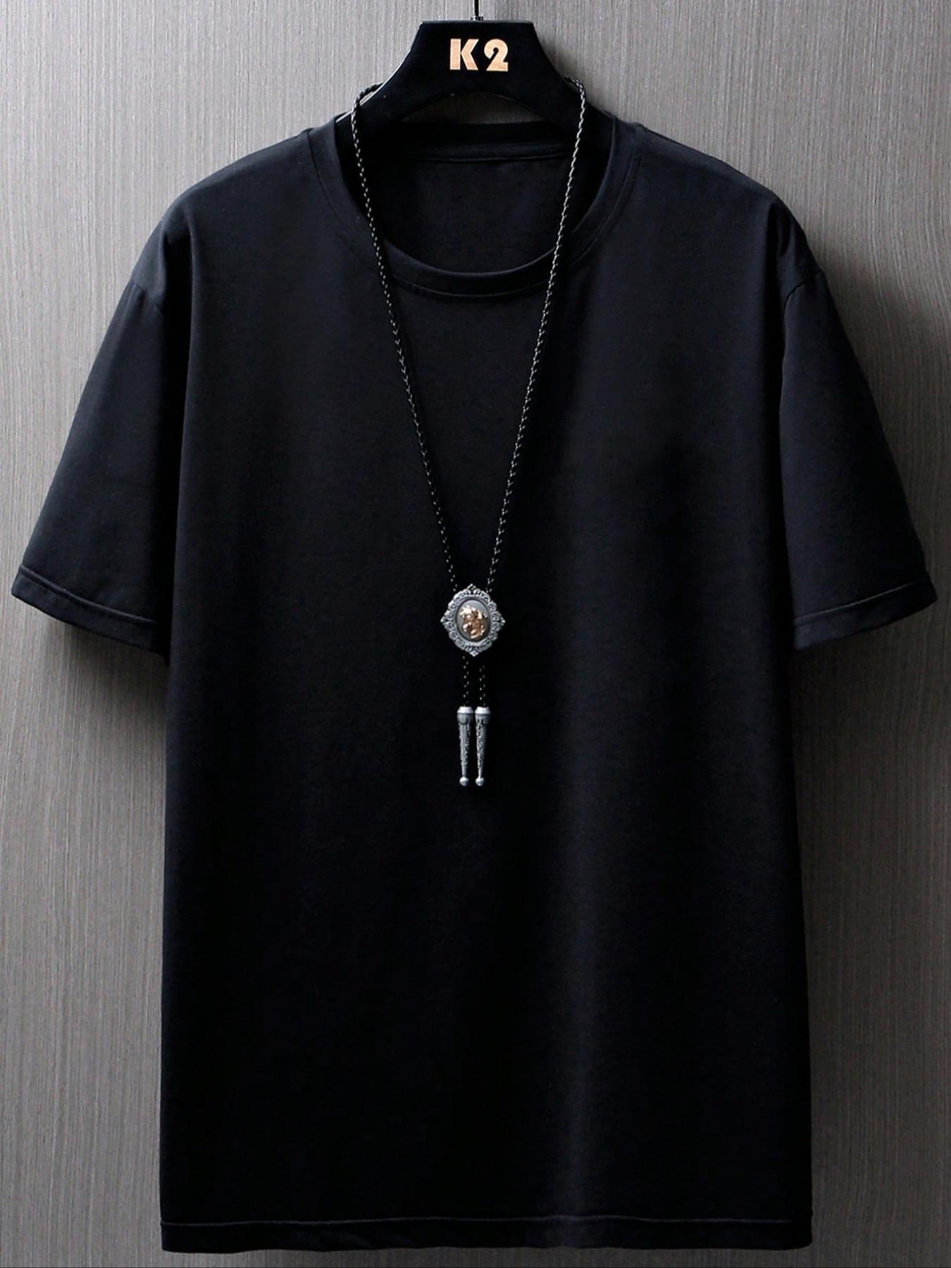 Men's Expression Print Round Neck Tee, Regular Fit Summer Clothes Casual Short Sleeve T-shirt for Summer, Men's Top for Daily Wear, Casual Streetwear Tops ,Men's Solid Color Crewneck Tee for Gym & Casual