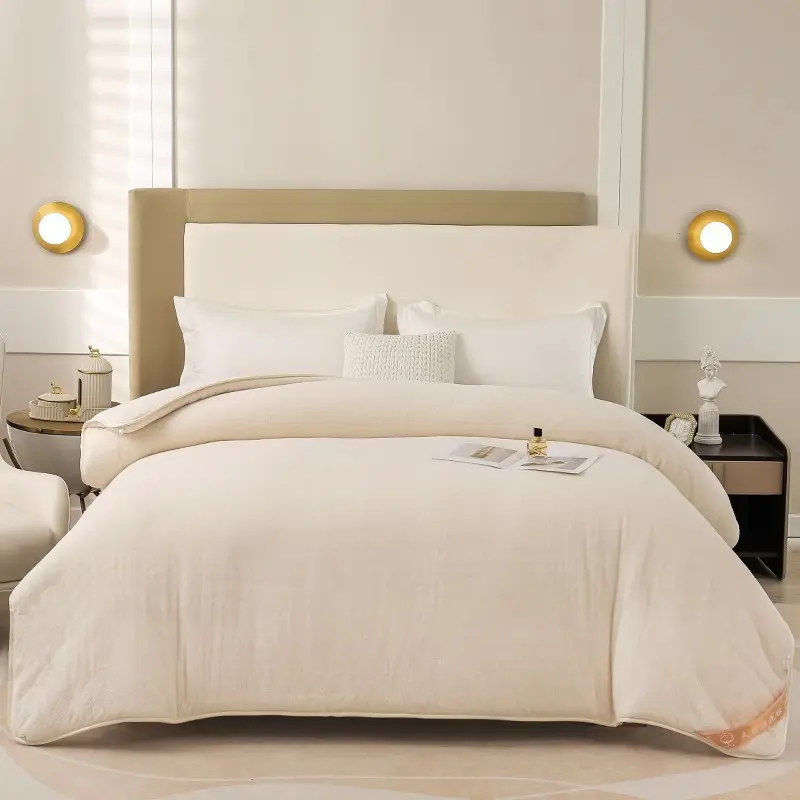 100% Cotton Winter Quilt, Thickened Warm Comforter, Cotton Filling Duvet Insert, Mattress Pad & Bedding Underlay