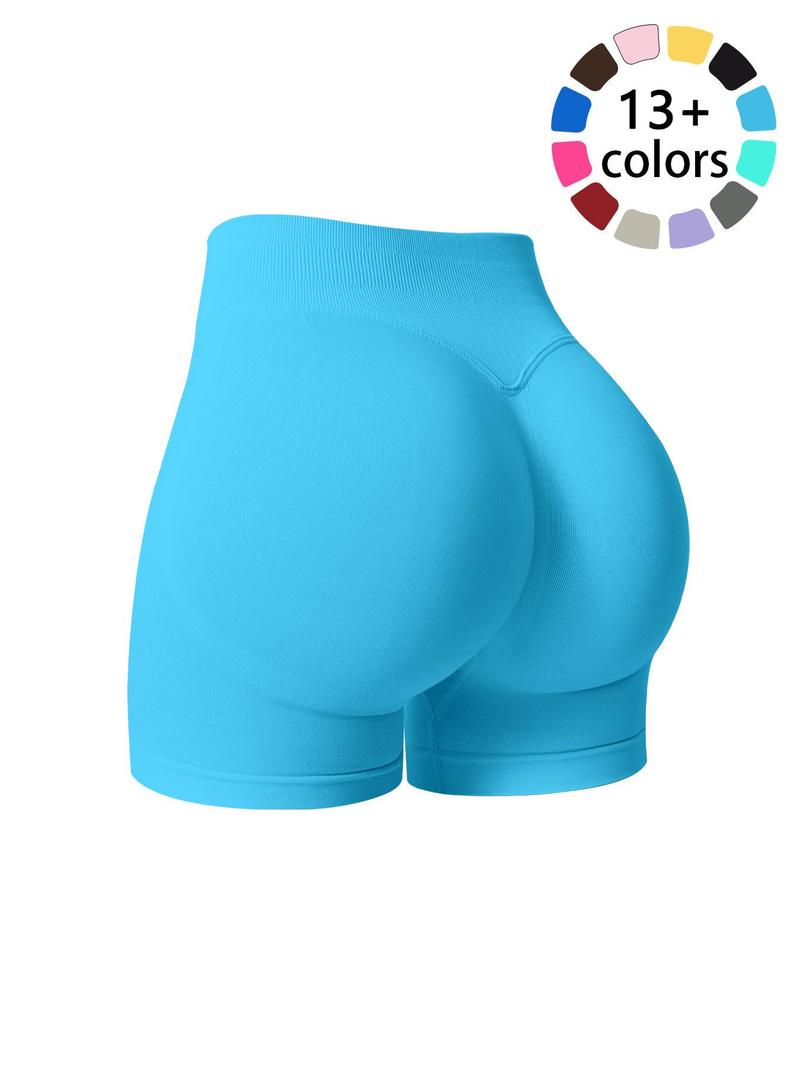 Women's Solid Color High Waist Gym Shorts, Breathable Comfortable Skinny Skinny Biker Shorts for Yoga Workout Running, Ladies Sportswear for Summer, Activewear, Tight Sports