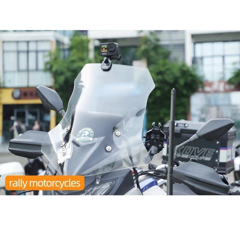 Motorcycle Windshield Clip For Insta360 X4 Ace Pro 2 DJI Action 5 PRO Phone GoPro 13 12 Action Camera Aluminum Alloy Mount Clip