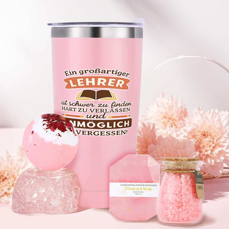8pcs Pink Bath Gift Set for Women Bubble Bath Salt, Fizzy Bath Salt, Aromatherapy Spa Set, Birthday Self Care Gift for Back to School Teachers Day, Perfect Teacher Appreciation Gift