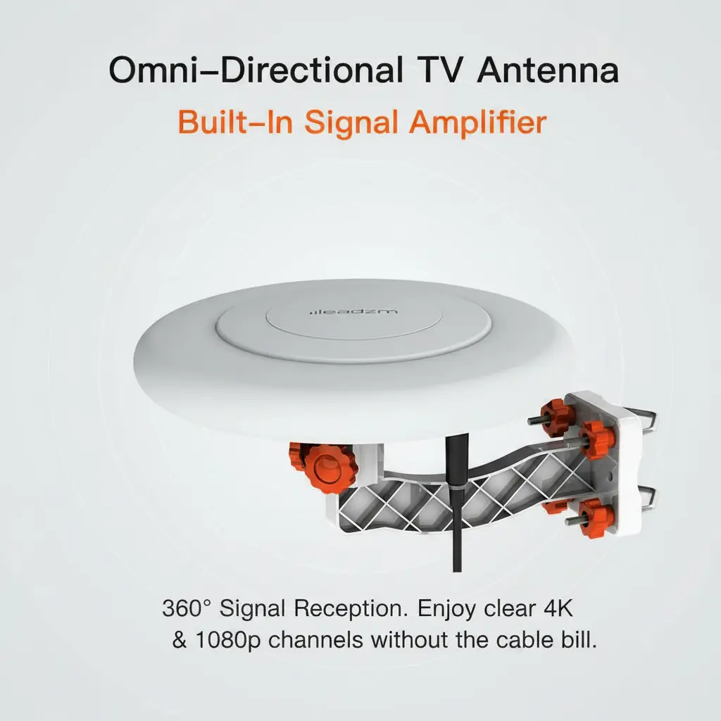 TA-A1 150 Miles TV Antenna Outdoor Omni-directional 360 Degree Reception