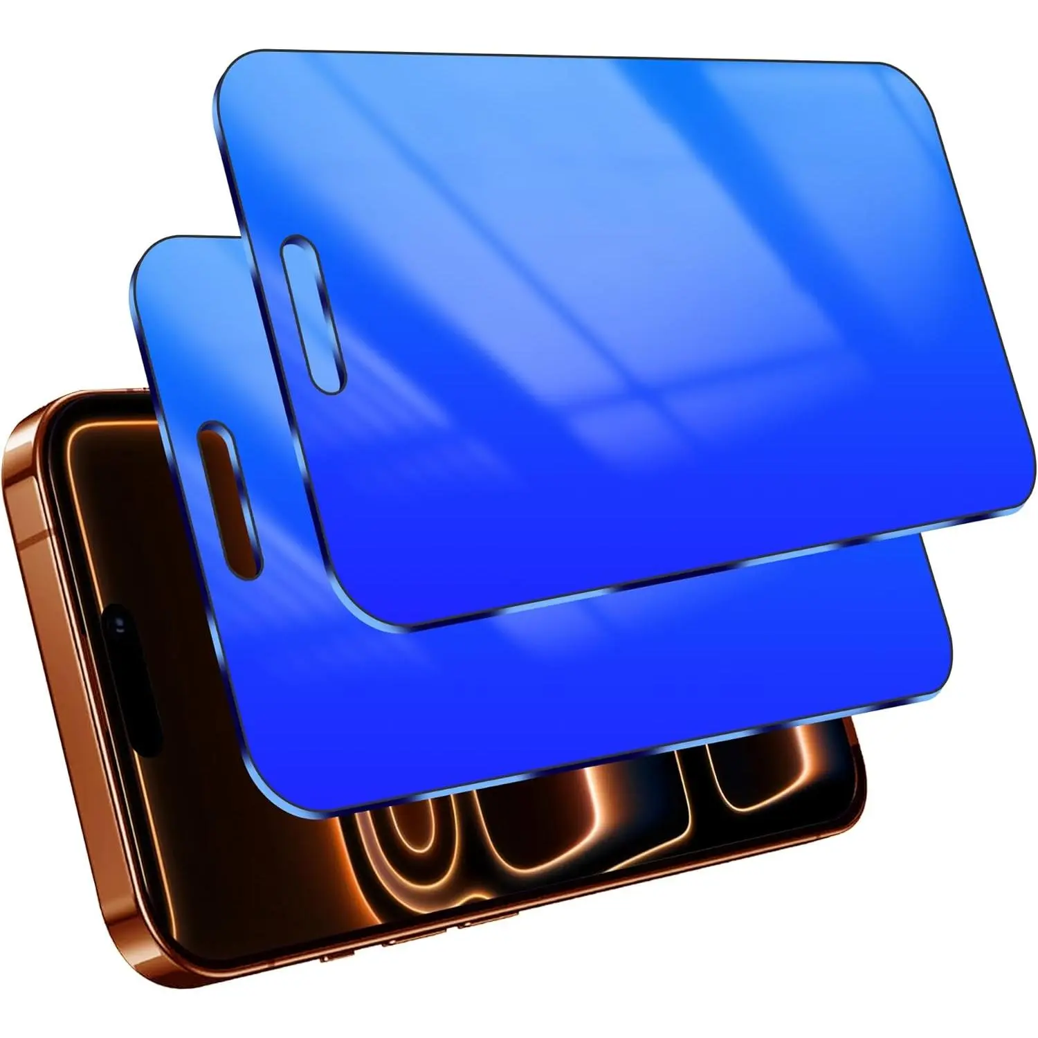 2 Pack Privacy Screen Protector for iPhone 17 Pro Max Anti-Spy Tempered Glass 17ProMax Anti Bluelight Gradient Colorful Full Coverage Easy Installation Frame Anti-Scratch (6.9 inch Blue)