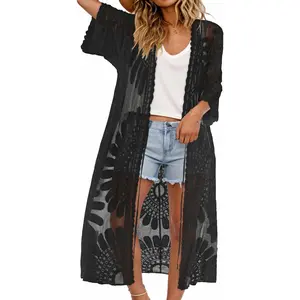 Womens Swimsuit Coverup Lace Bathing Suit Cover Up Beach Kimonos Long Cardigan Open Front Swimwear 2026Gift.