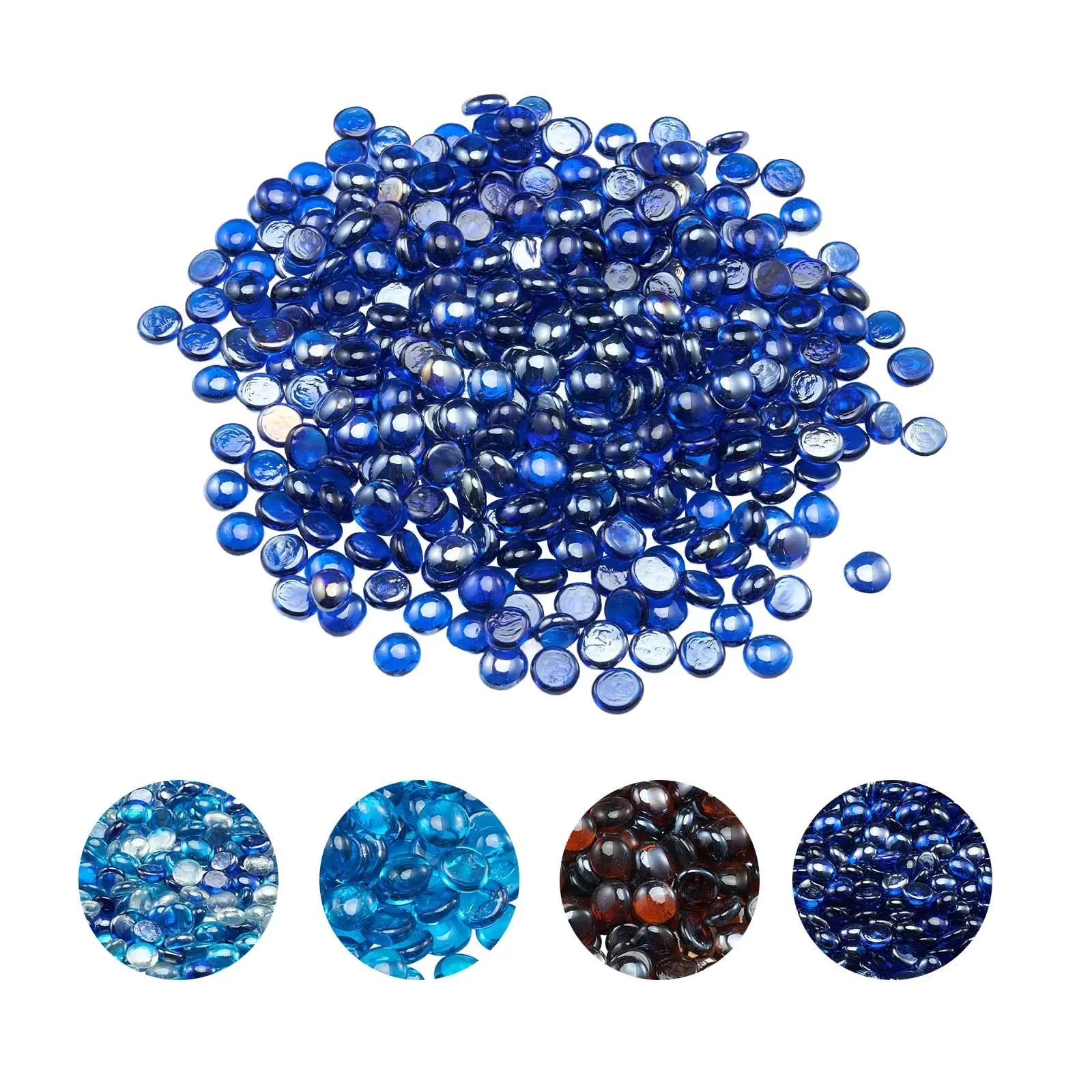 VEVOR Fire Glass, 20LBS/ 9KG High-Temperature Resistant Fireplace Rocks, 3/4-Inch/ 19.05 mm Reflective Smokeless Firepit Glass Beads, High Luster Stone Landscaping for Fire Pit Table, Cobalt Blue