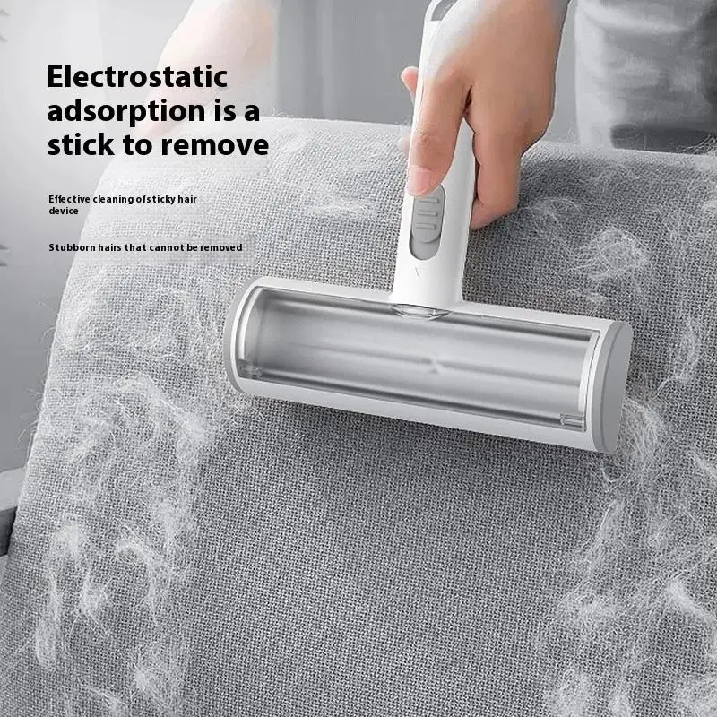 Large Capacity Pet Hair Remover Tool Cat Dog Hair Cleaning Bed Push-Pull Sticky Suction Hair Scraper Washable Grooming Accessory