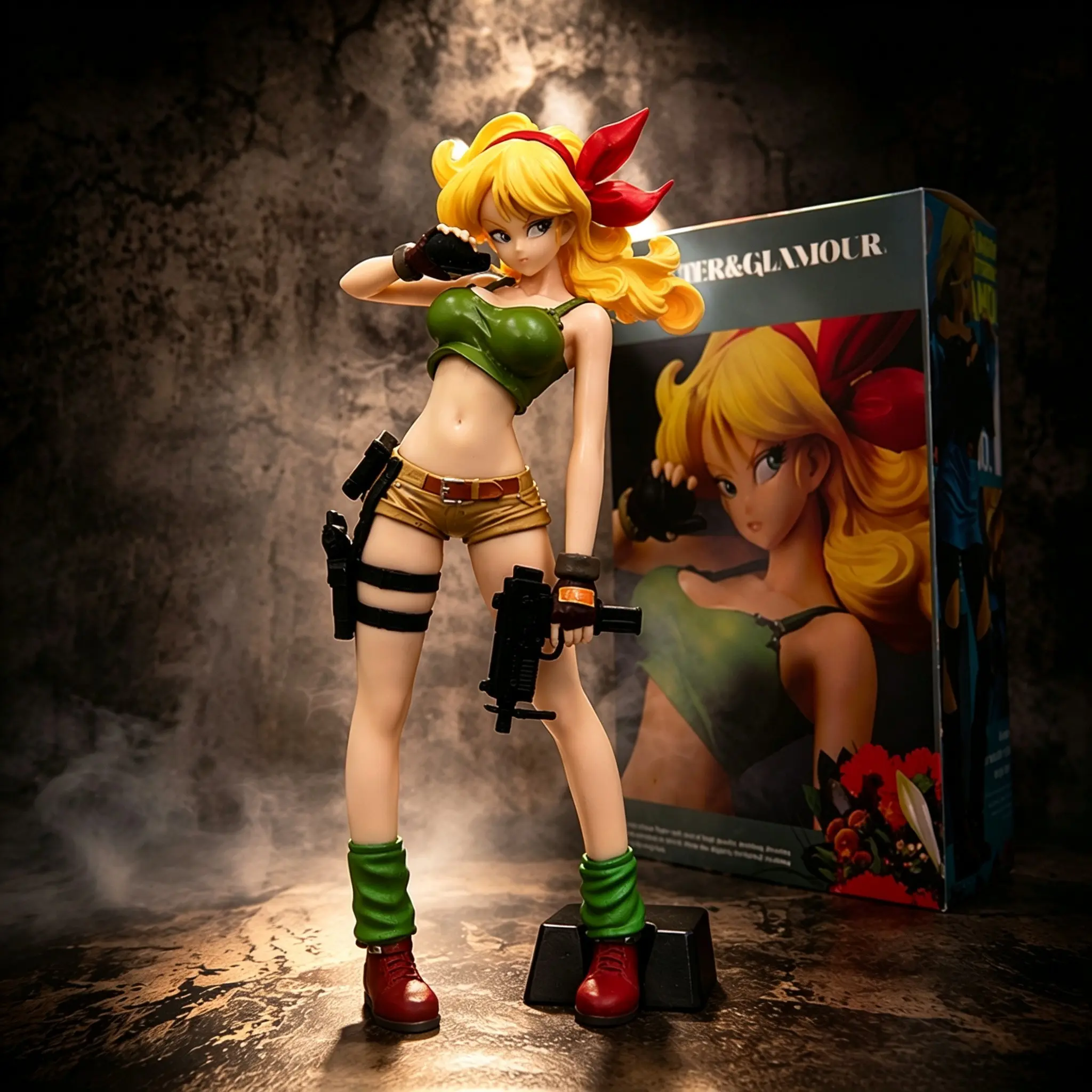 Dragon Ball Flash Charm Series Rangi Military Style Standing Figure, 24cm Height, PVC Material, Perfect for Collection and Gifting