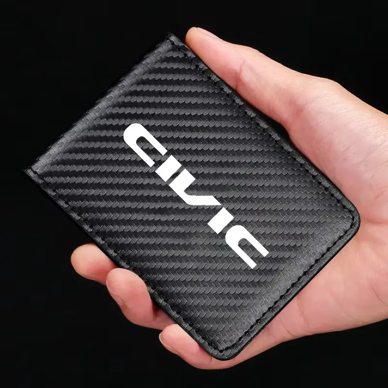 Carbon Fiber Texture License Plate Wallet, Card Holder, Holds Driver's License, ID Card, Bank Cards, Cash, Practical Gift for Car Enthusiasts