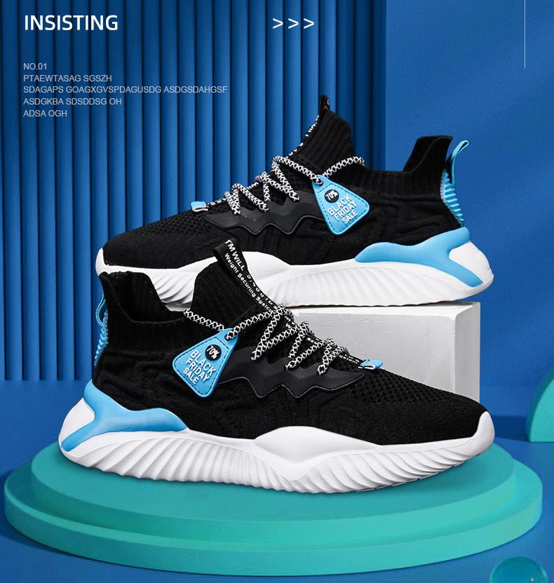 Mens Shoes New Breathable Coconut Shoes Versatile Sports Dad Shoes Flying Weave Fashion Shoes Casual Mesh Running Shoes