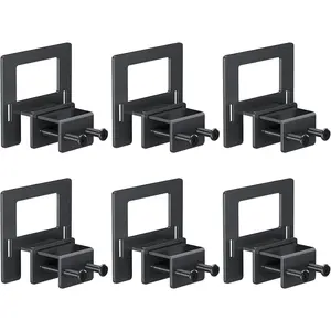 6 PCS Anti‑Slip Mattress Slide Stopper Grippers, Heavy Duty Metal Bed Frame Holder in Place, Keep Mattress from Sliding Gripper, Adjustable, Black