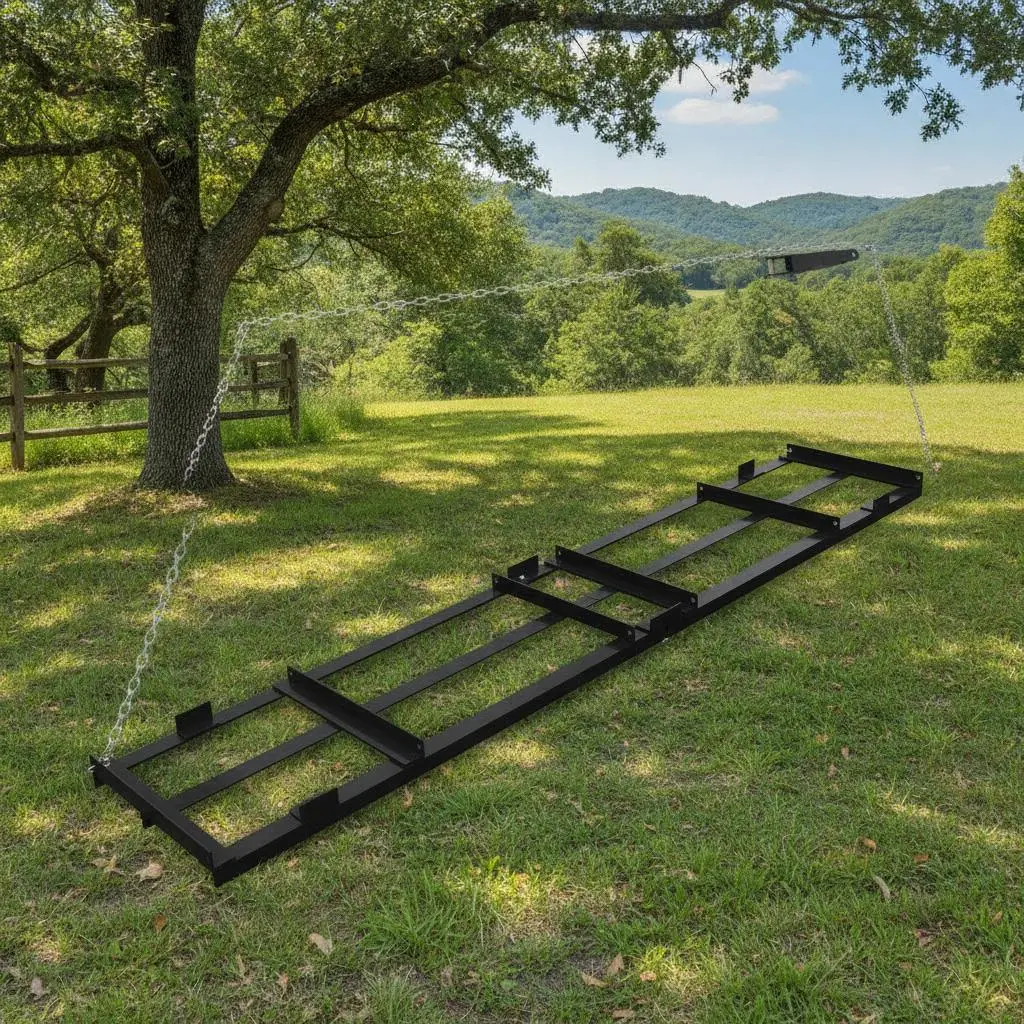 Garvee Heavy Duty Drag Harrow Driveway Grader - Multi-Surface Landscape Rake for Gravel, Sand, Soil, Hay - Tow Behind ATV, UTV, Tractor - 4FT/6FT/8FT Lawn Leveling Tool - All-purpose Size
