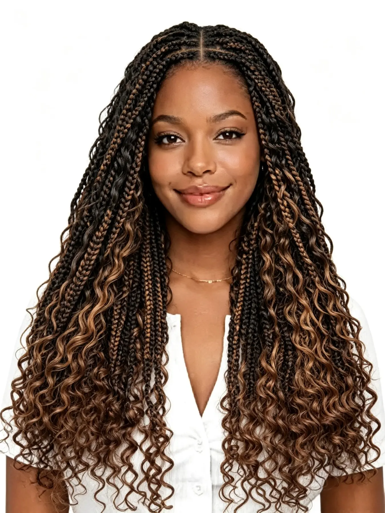 32 Inch Full Lace Square Parting Knot-Free Braided Wavy Hairpiece, Handmade Weaving, Baby Hair Included, Adjustable Net Cap