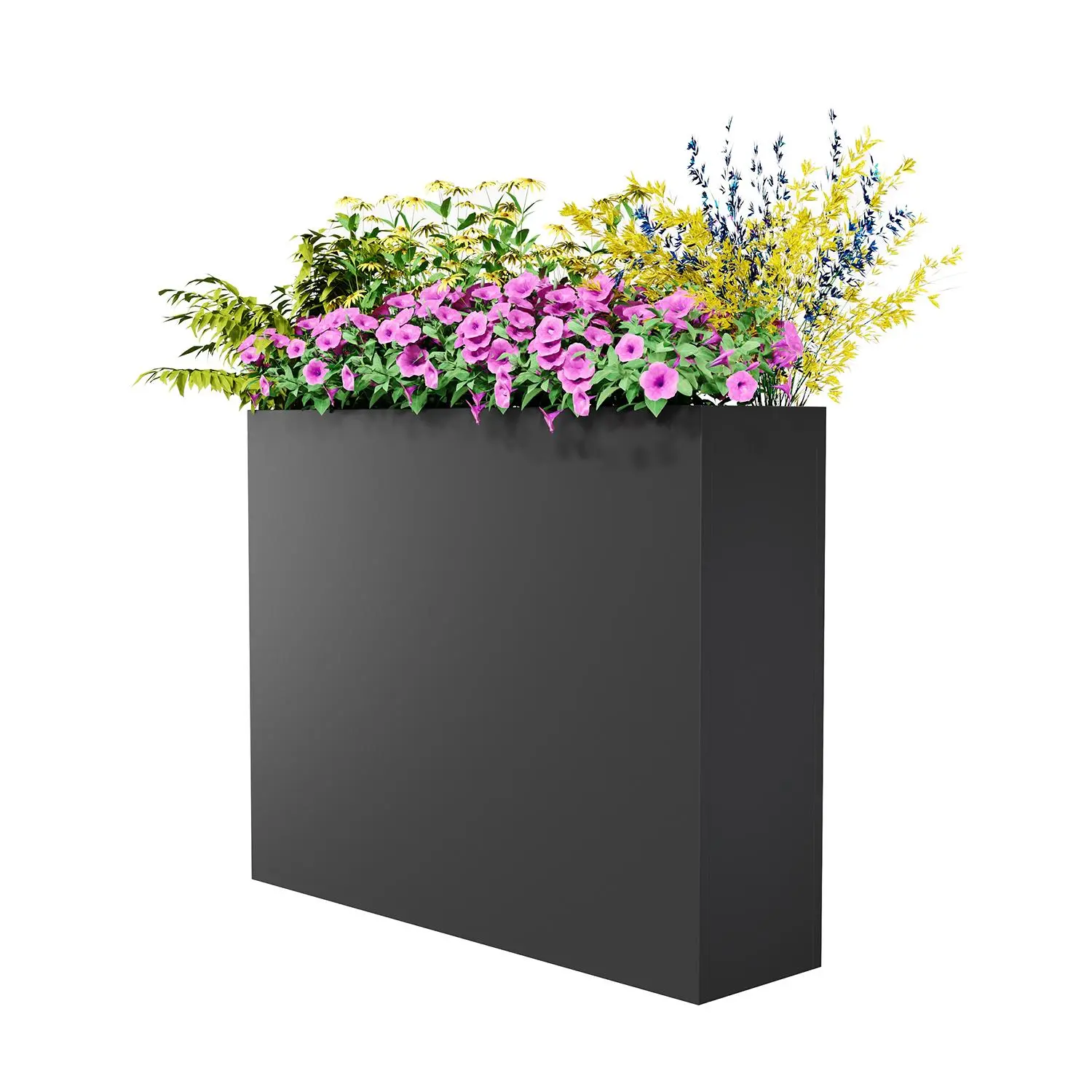 Tall Black Steel Raised Garden Bed – Heavy Duty Rectangular Planter Box with Rust-Proof Coating & Drainage Holes – Outdoor Flower, Herb, Vegetable Container – Easy Assembly