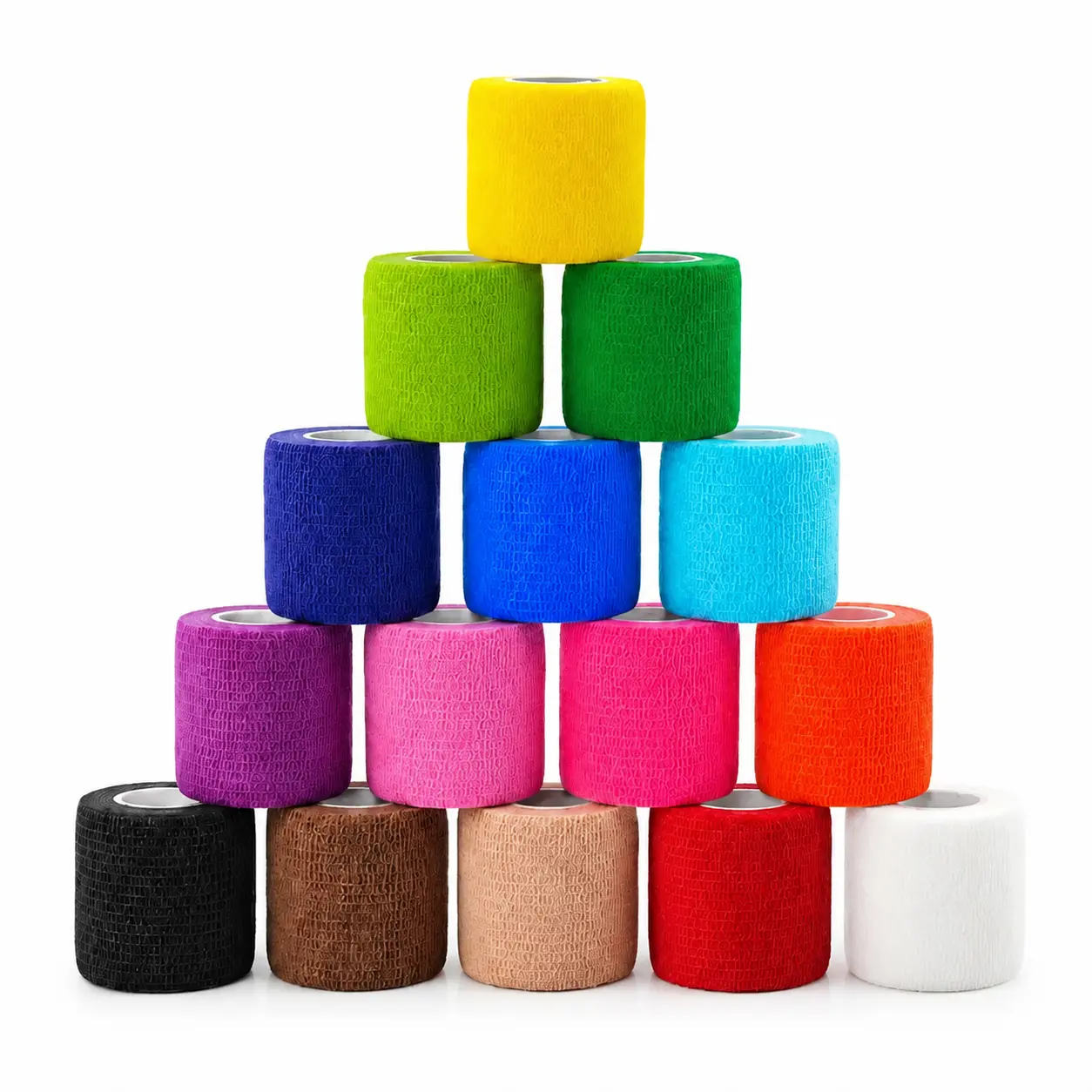 Premium Self-Adhesive Elastic Sports Tape – 3 Inch by 5 Yard per Roll, Breathable Non-Woven Fabric for Ankle Support, Athletic Taping, Veterinary Wrapping, Tattoo Protection, Available in 6-Roll or 15-Roll Value Packs