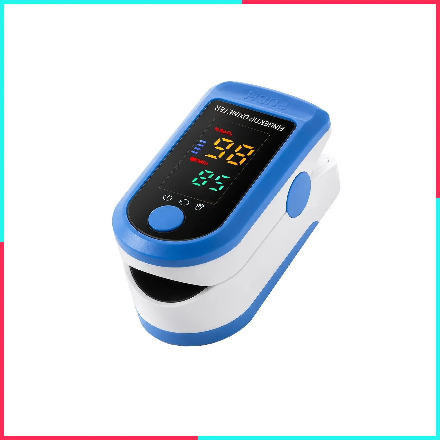 FDA Cleared Finger Pulse Oximeter, Fingertip Blood Oxygen Saturation Monitor with Pulse Rate, Includes Lanyard, for Sports and Aviation Use