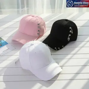 Unisex Rivet Detail Baseball Cap - 2026 Trend Adjustable Hip Hop Snapback with Side Ring Decor, Curved Brim, Mens Hats, Accessories for Women, All-Season Casual Outdoor Accessory