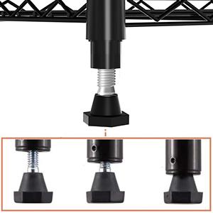 6-Tier Storage Shelves Standing Shelving Metal Units, Adjustable Height Wire Shelf Display Rack for Pantry Laundry Bathroom Kitchen 16.6" x 11.8" x 63", Black