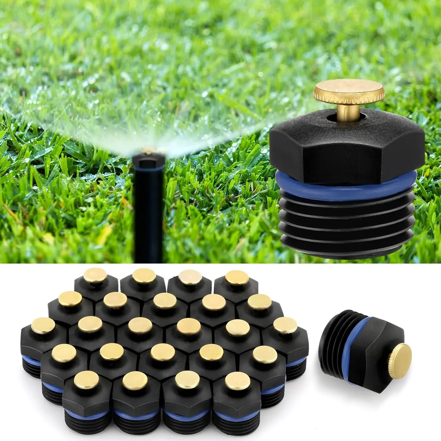 30 count Sprinkler Nozzle 1/2 Inch Garden Misting Nozzles Adjustable 360  Lawn Watering   Irrigation Sprinkler Heads for Agriculture Lawn Watering Irrigation System