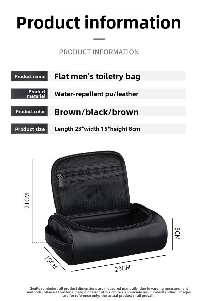 Waterproof PU Men's Travel Toiletry Bag – High-End & Large Capacity, Portable Makeup Organizer for Men, Perfect for Travel & Daily Use