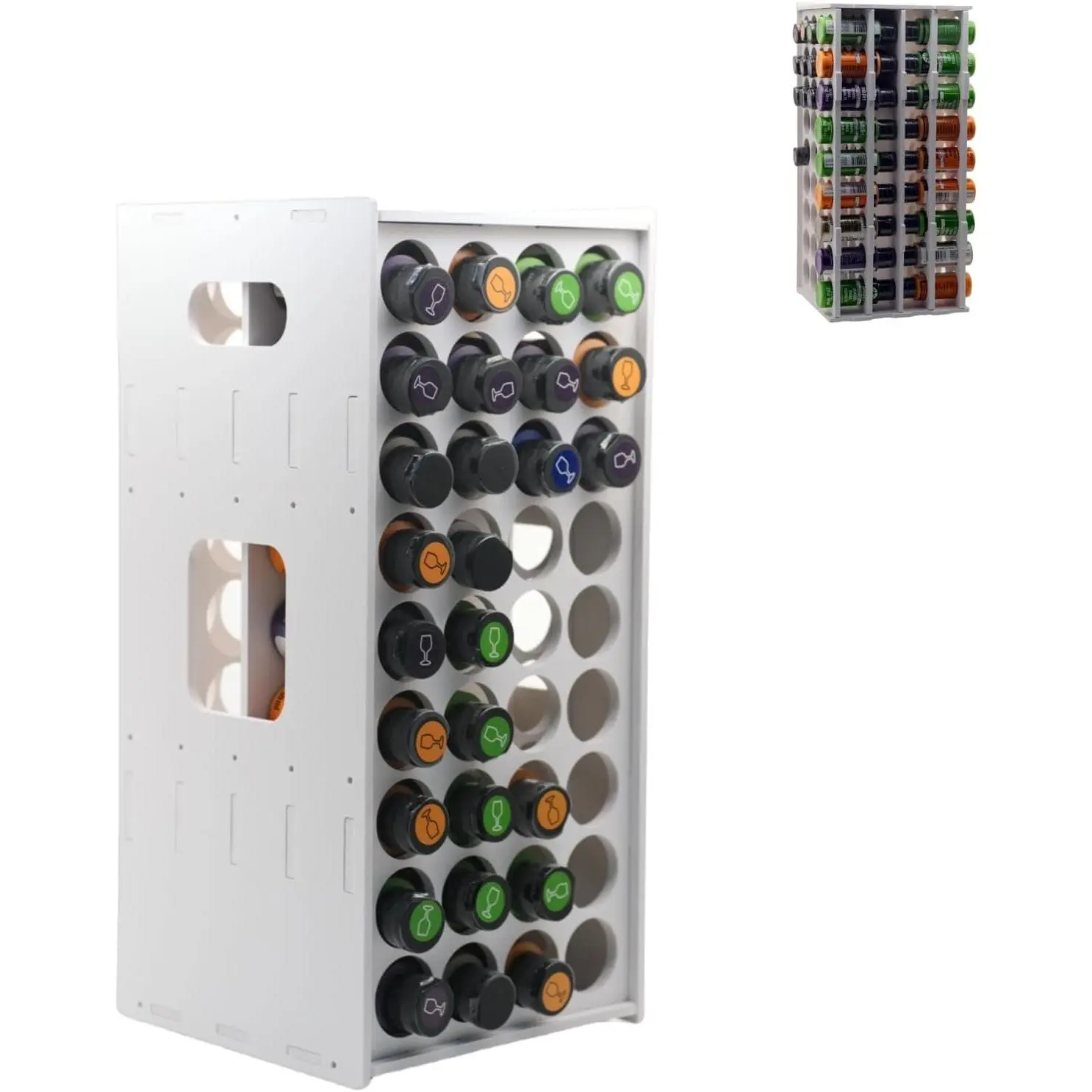 Acrylic Paint Organizer Craft Paint Storage Organizer for 2oz Craft Paints, 360° Rotation - 72Holes
