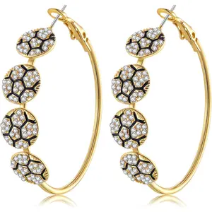 Earrings Rhinestone Basketball Football Baseball Hoop Earrings  Hoops  Fan