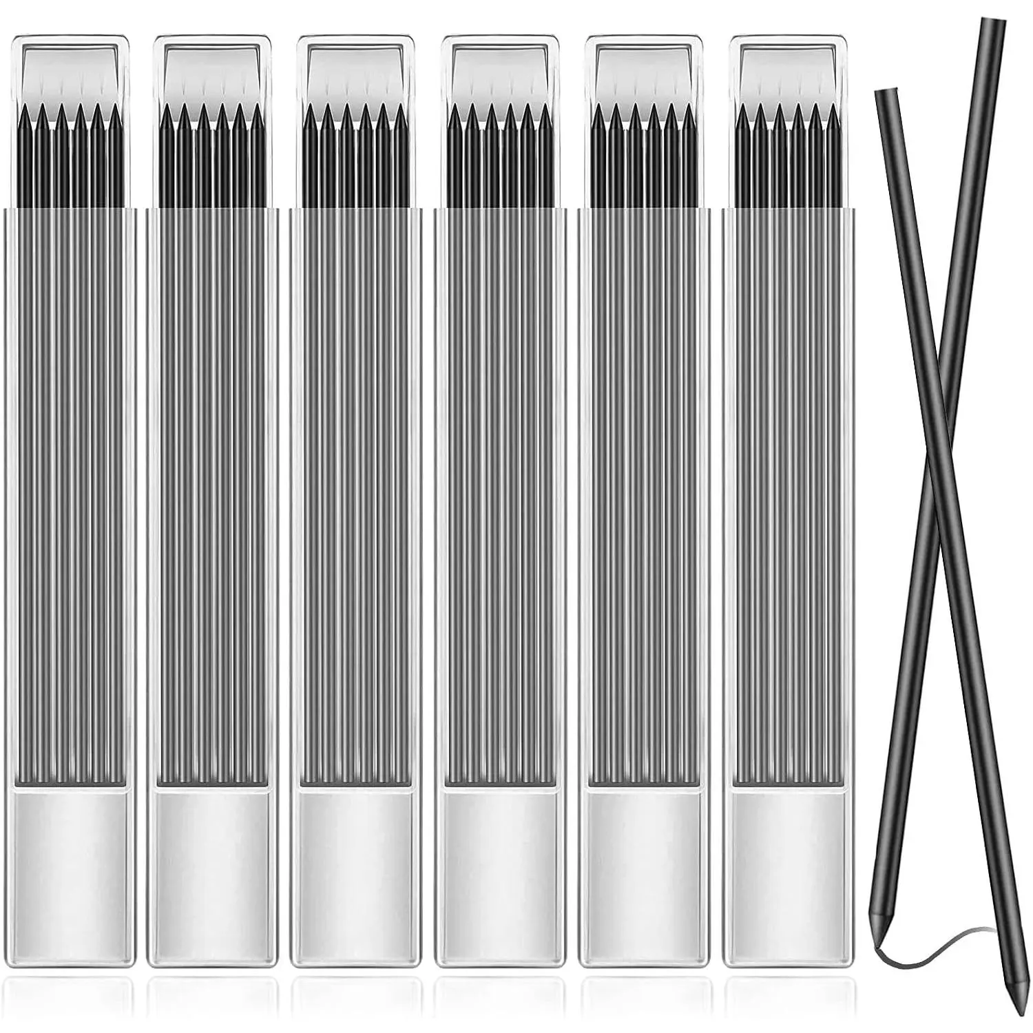 36 count 2.8mm Pencil Lead Refills for Carpenter Pencil Solid Deep Hole Mechanical Construction Pencils Replacements Study Leads for Architect Woodworking Marking Scribe Tools, Black