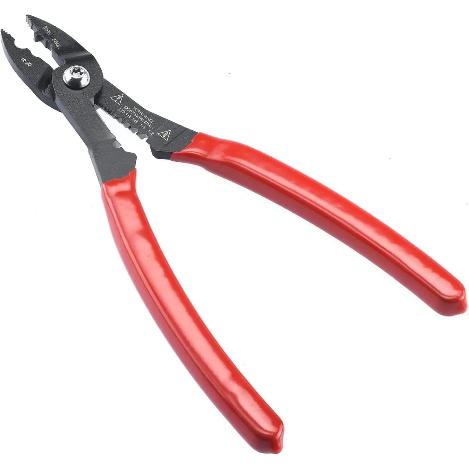 02037A Compact Wire Stripper| 4-in-1 Multi Purpose Electricians Pliers| Wire Crimper, Cutter and Gripper| 12-20 AWG Wire Service Tool| Crimps Insulated & Non-Insulated| Electrical Stripping