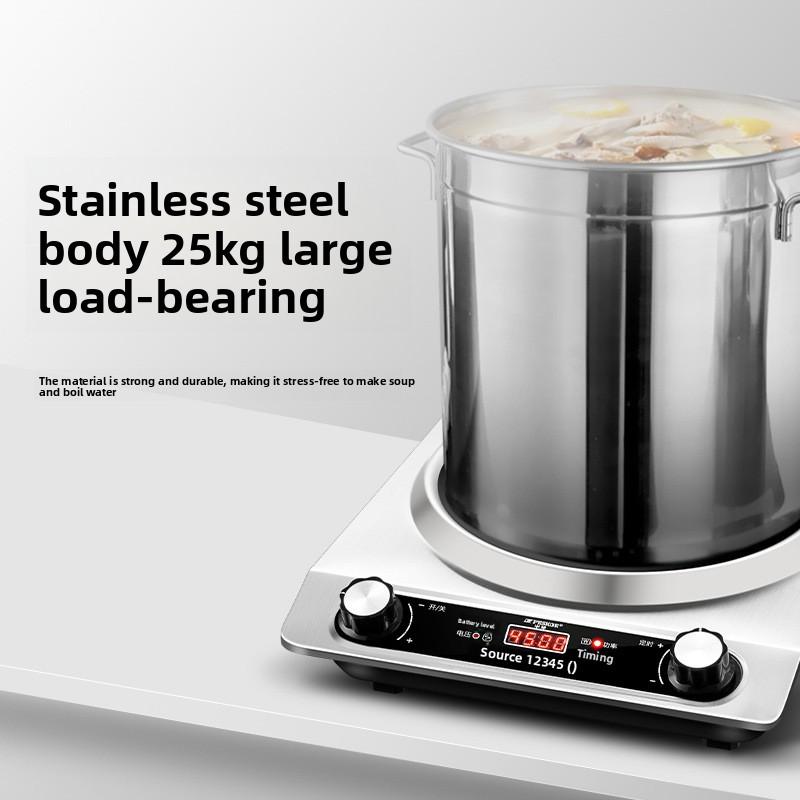 4500W Concave Electronic Induction Cooktop, Home High-Power Multifunction Kitchen Appliance with Full Wok Set for Stir-Fry, Hot Pot