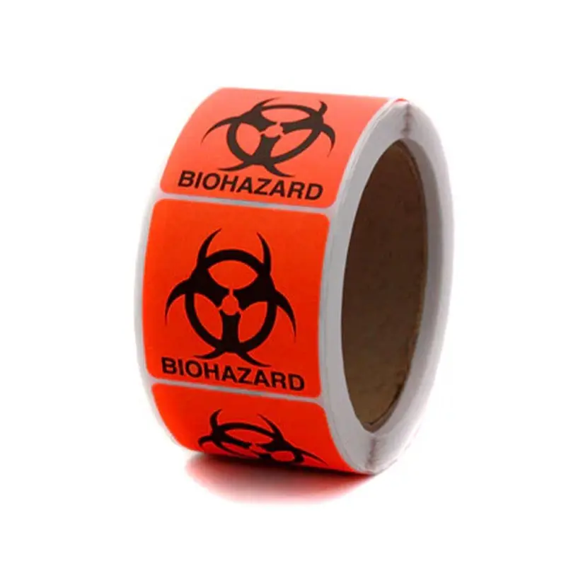 200pcs 2x2in Biohazard Warning Stickers, Self-Adhesive Universal Biohazard Signs, Transport Safety Labels, Warehouse Storage Warnings