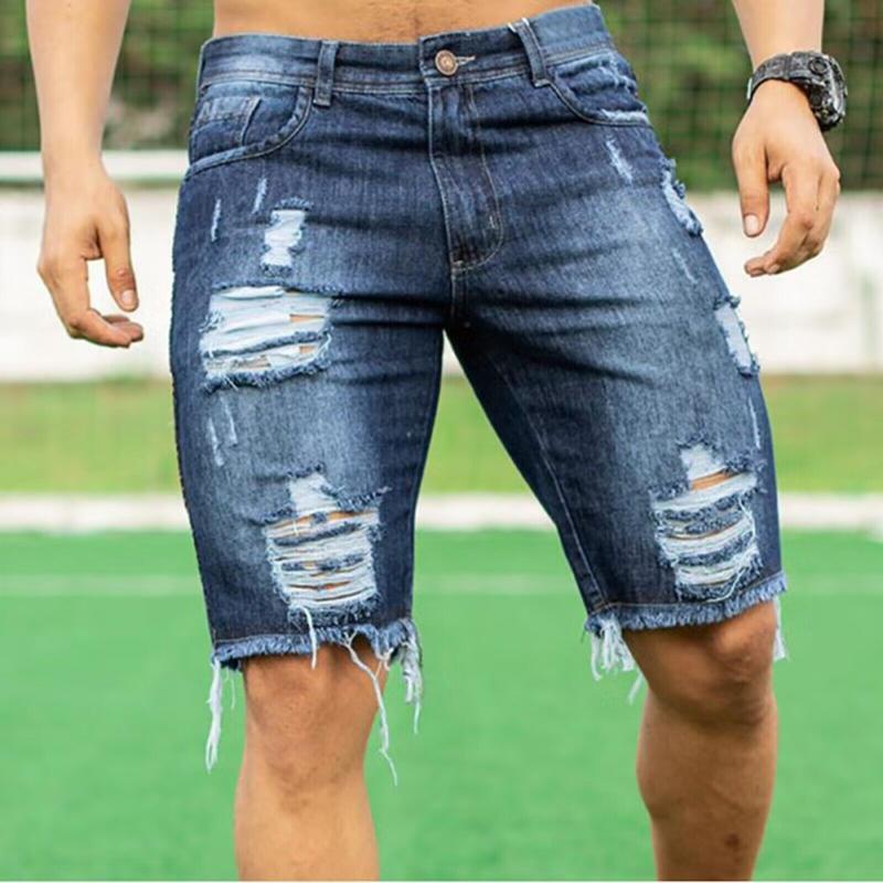 Slim Fit Fashion Jeans Men's Shorts Pants Blue Streetwear Denim Jorts Beige Menswear Pocket Trouser Plain