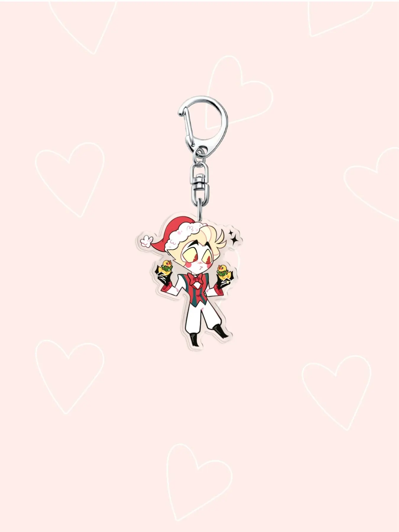 Cute Hazbin Hotel Acrylic Keychain! Lucifer Alastor Vox Husk Cartoon Bag Charm, Keychain Charms, Anime Character Car & Backpack Jewelry Accessory, Daily Wear Decor, Ideal Gift For Anime Fans & Friends