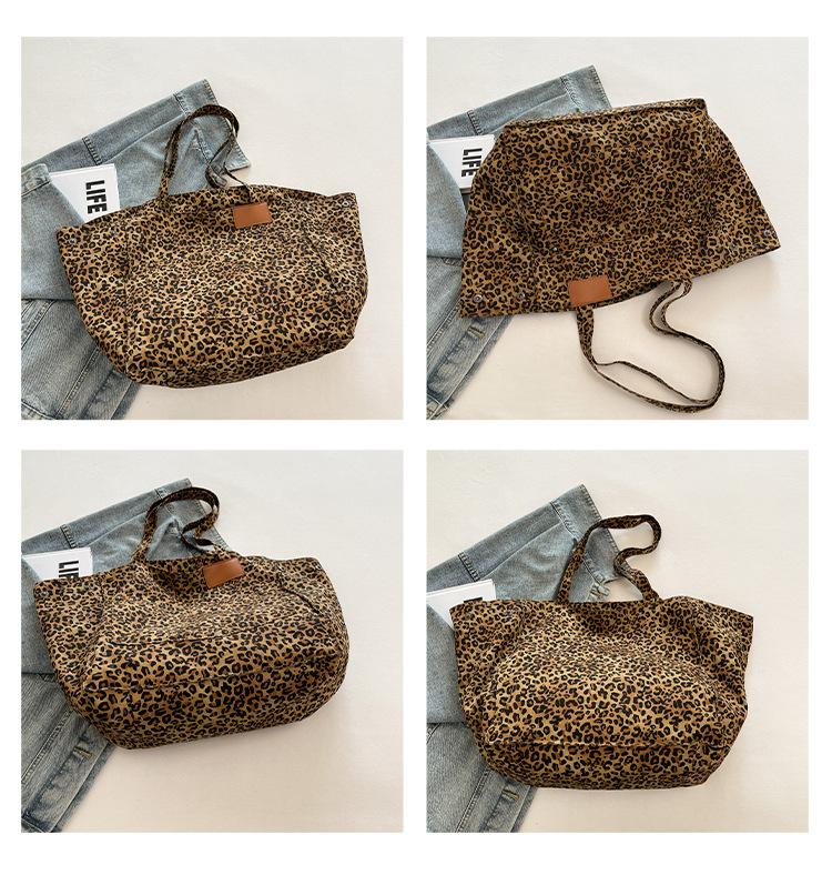Leopard Graphic Tote Bag, Large Capacity Shoulder Bag for Women, Casual Trendy Versatile High-quality Daily Commuting Bag, Girl Fashionable Shopping Bag