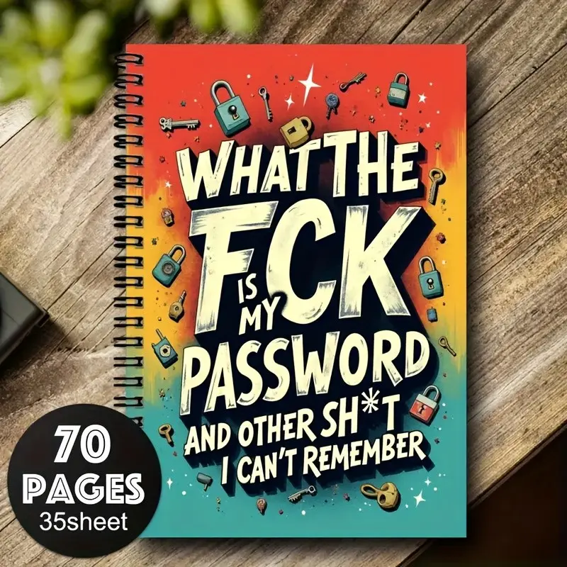Spiral Password Log Book, Internet Login Tracker, Password Keeper Notebook, Office Password Organizer, Home Digital Security Log