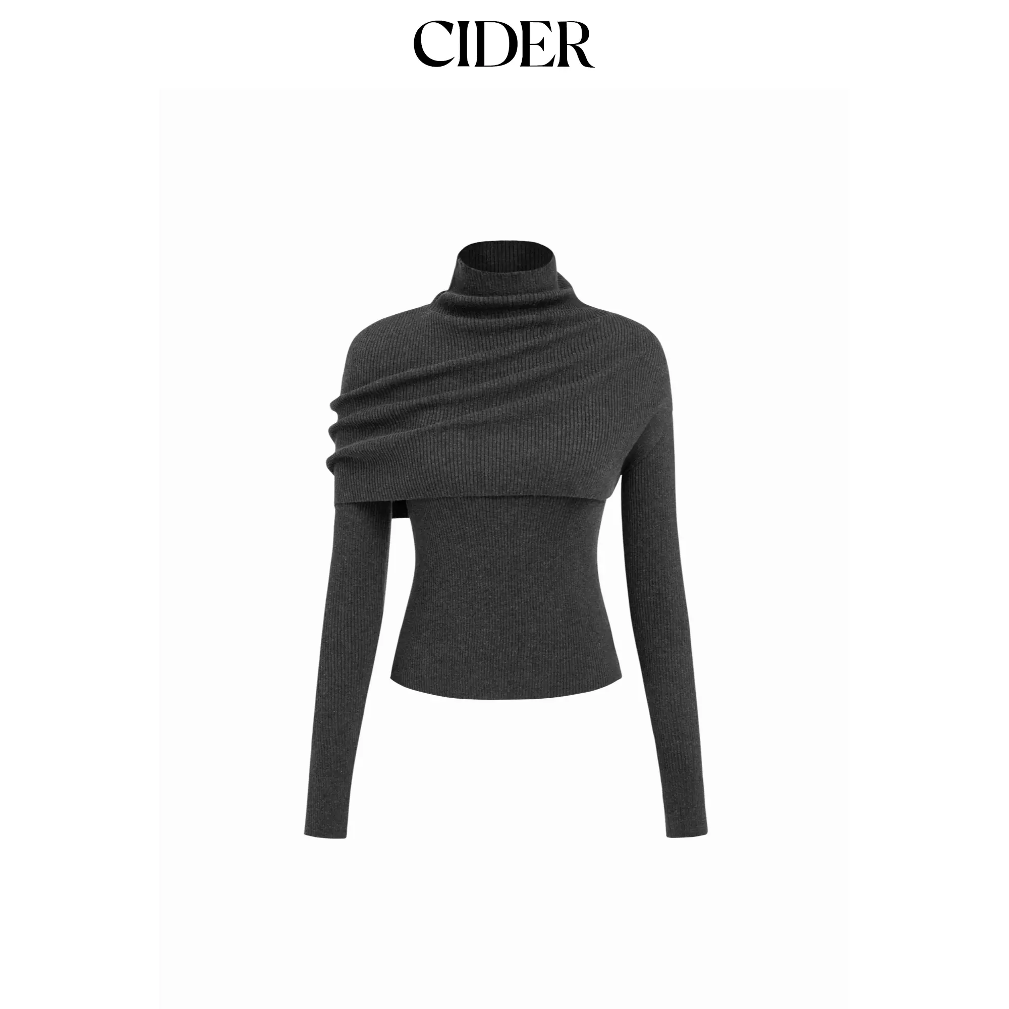 Cider Knit 2-Piece Round Neckline Long Sleeve Top With High Neck Wrap SummerFinds