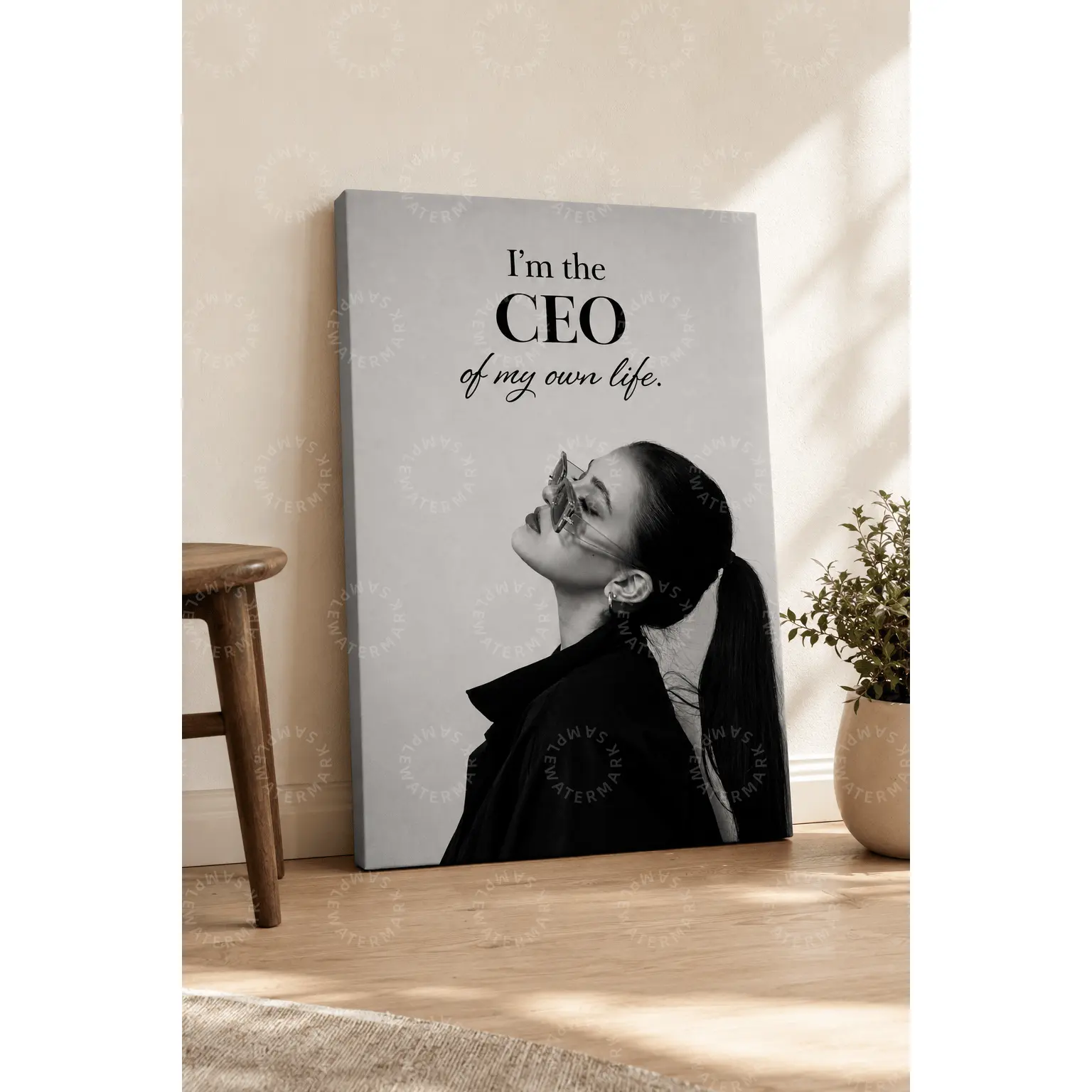 I’m the CEO of My Own Life Canvas Wall Art, Black and White Confident Woman Aesthetic Poster, Motivational Bedroom Wall Art, Living Room Decor, Office Wall Art, Modern Feminine Entrepreneur Gift