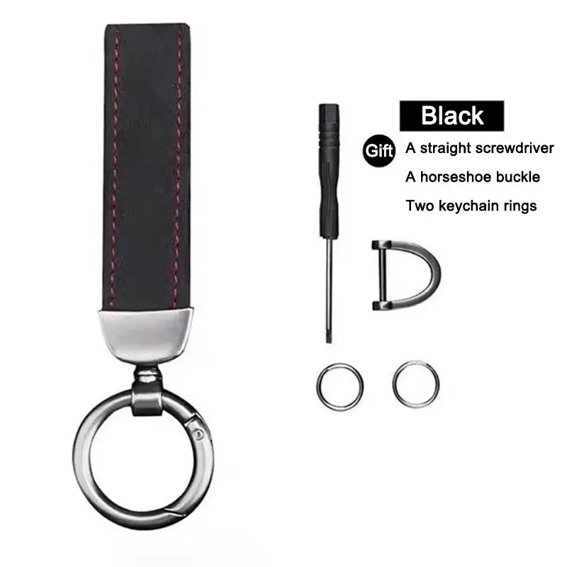 1PC Simple Suede Leather Keychain Car Key Ring Chain Holder Key Strap Waist Wallet Keyring Business Gifts