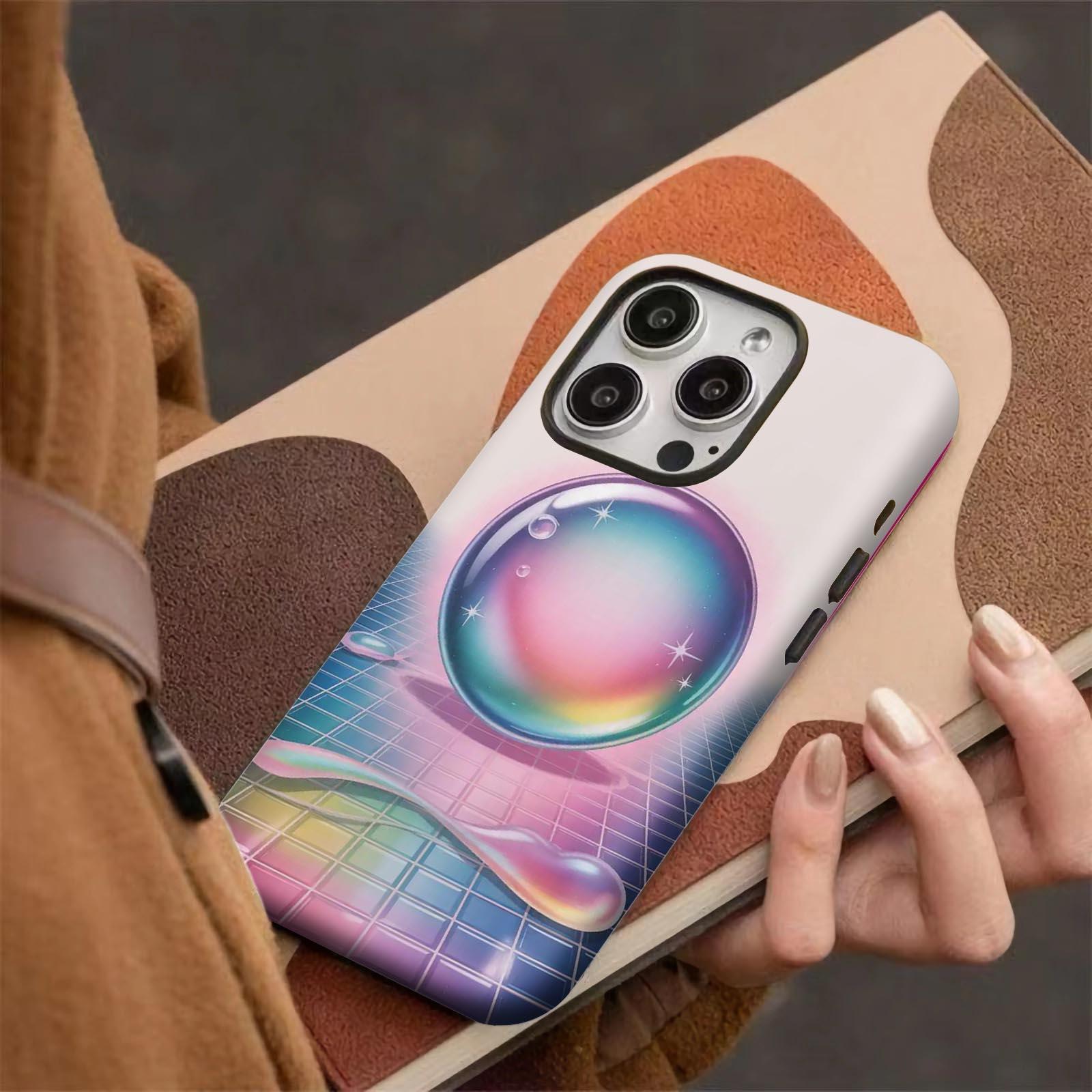 Rainbow, bubble, grid Soft And Hard Two-In-One Film Printed Full Pattern Case For IPhone 16 15 14 13 1211 Pro Max Plus Phone Case